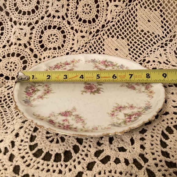 Pink Rose Floral Detail Plate - Bavaria, Vintage - Picture 13 of 14